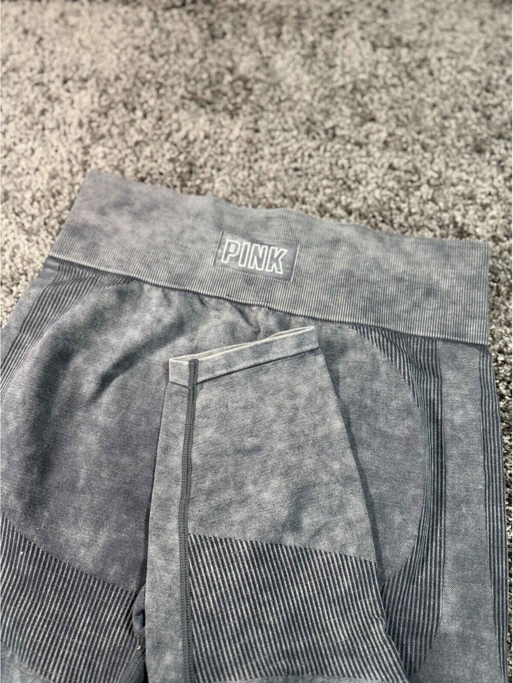 Pink Victoria's Secret Seamless Leggings Gray Mineral Wash High Waist Large